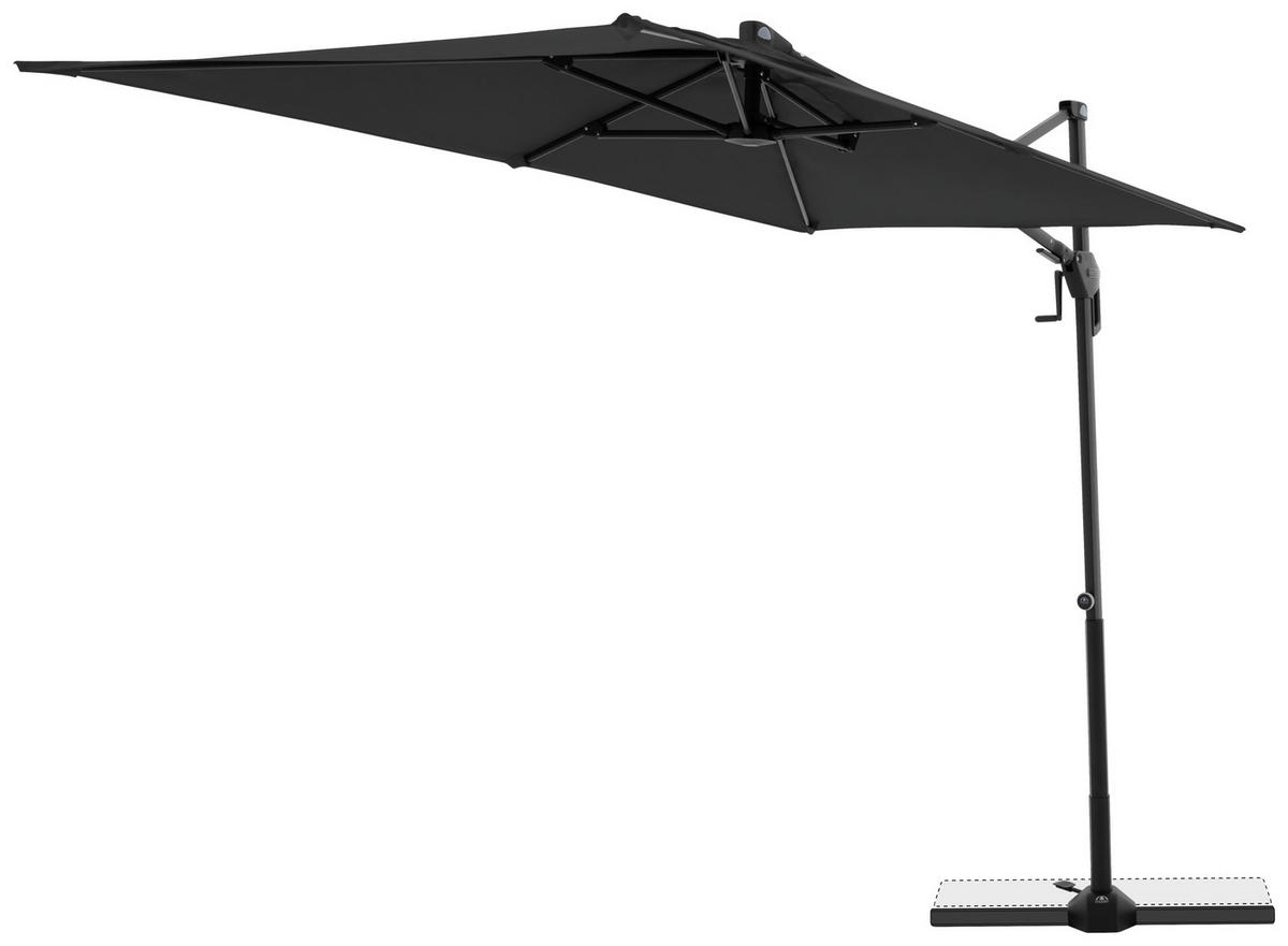 SENČNIK - črna/antracit, Basics, kovina/tekstil (240/135cm) - Doppler