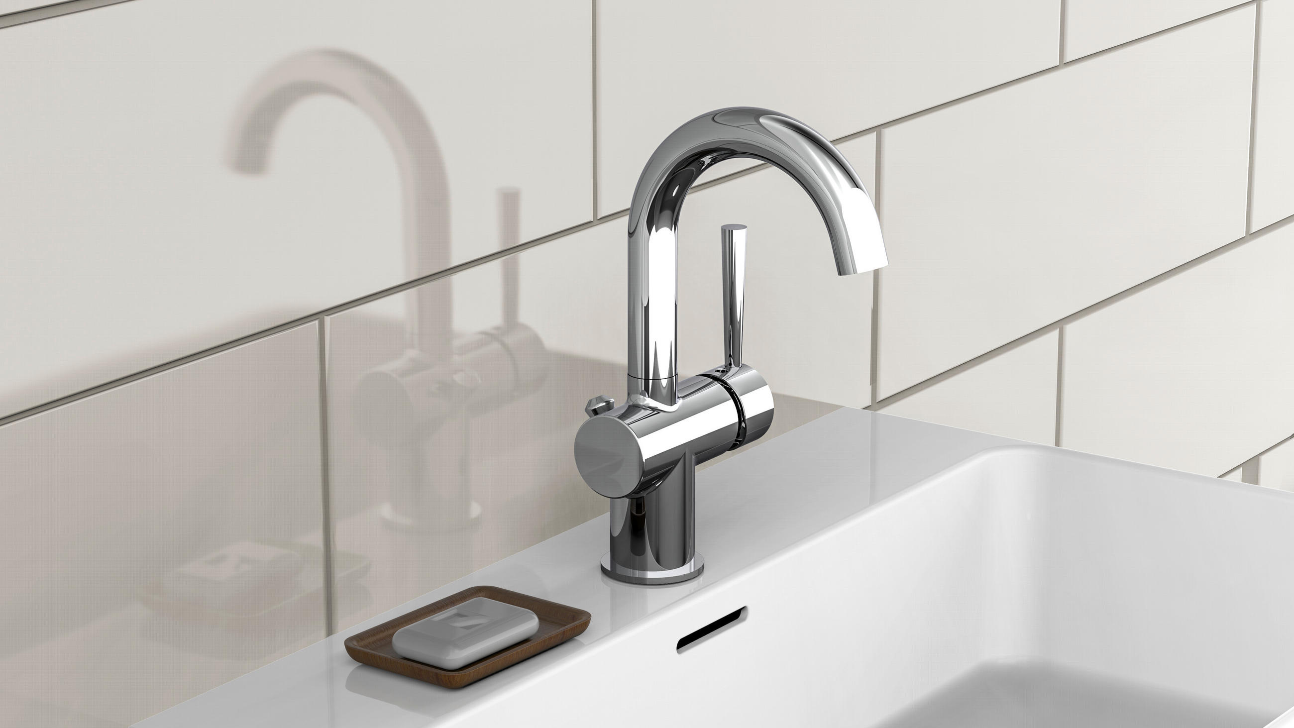 BATERIE CHIUVETA BAIE 5,5/25,5/17,0 cm  - culoare crom, Basics, metal (5,5/25,5/17,0cm) - Xora
