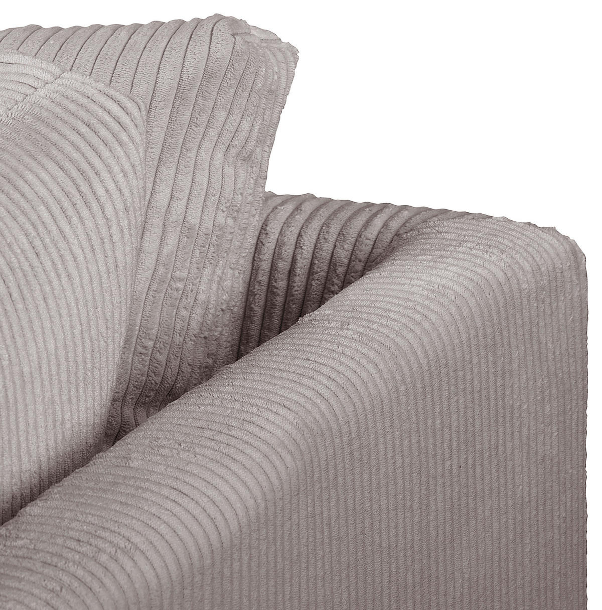 ECKSOFA inkl. Hocker Ariella Grau Cord  - Naturfarben/Grau, Design, Holz/Textil (231/161cm) - Livetastic