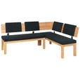 ECKBANK 200/160 cm  in Schwarz, Buchefarben  - Buchefarben/Schwarz, Natur, Holz/Textil (200/160cm) - Cantus