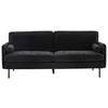 2-SITZER-SOFA Velours Schwarz  - Schwarz, Design, Textil/Metall (209.5/86/87cm) - Livetastic