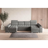 WOHNLANDSCHAFT TORONTO U Grau Webstoff  - Silberfarben/Grau, Design, Textil (168/330/168cm) - MID.YOU