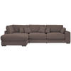 ECKSOFA in Cord Mokka  - Schwarz/Mokka, Design, Kunststoff/Textil (205/340cm) - Lomoco