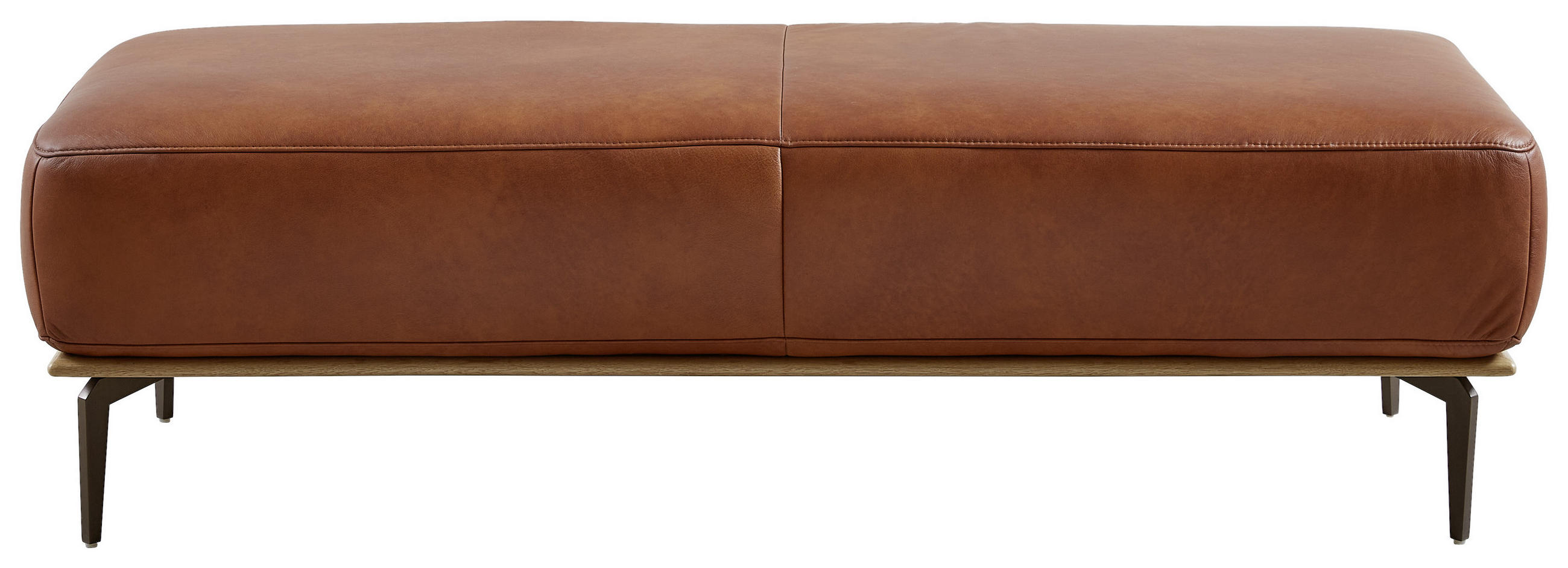 HOCKER Echtleder Braun - Bronzefarben/Braun, Design, Leder/Metall (151/44/61cm) - Valnatura