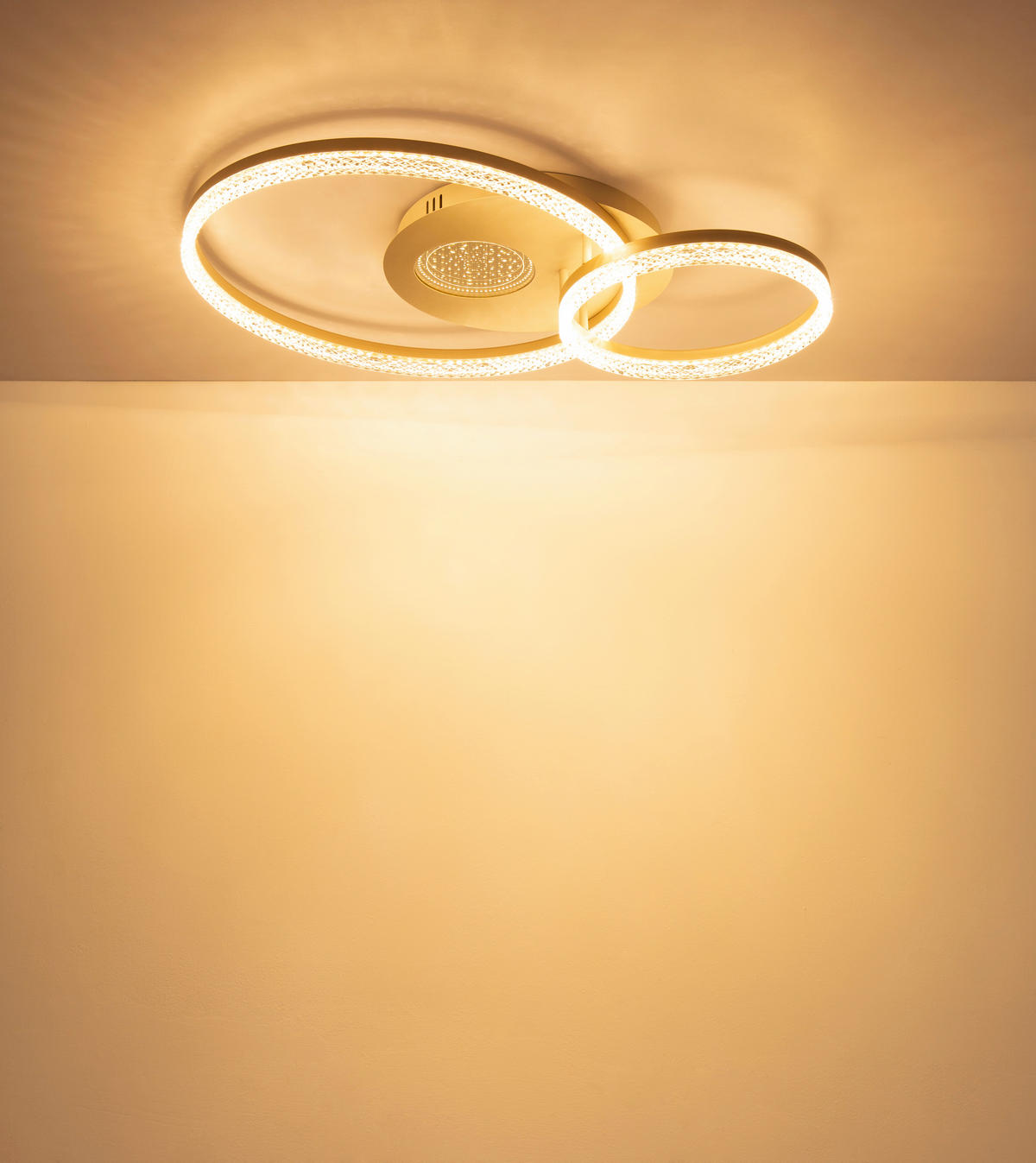LED-DECKENLEUCHTE Sanford 70/50/11 cm  - Sandfarben/Klar, Design, Kunststoff/Metall (70/50/11cm) - Globo
