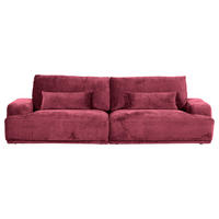 BIG SOFFA i chenille bordeaux  - bordeaux/svart, Klassisk, textil/plast (282/73/115cm) - MID.YOU