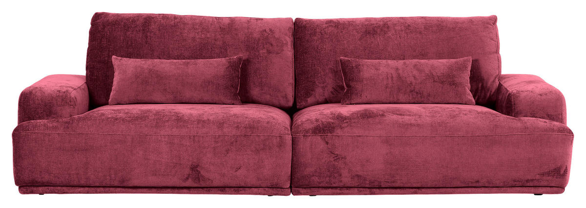 BIG SOFFA i chenille bordeaux  - bordeaux/svart, Klassisk, textil/plast (282/73/115cm) - MID.YOU