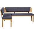 ECKBANK 171/248 cm Webstoff Blau, Eichefarben Eiche vollmassiv   - Blau/Eichefarben, KONVENTIONELL, Holz/Textil (171/248cm) - Linea Natura