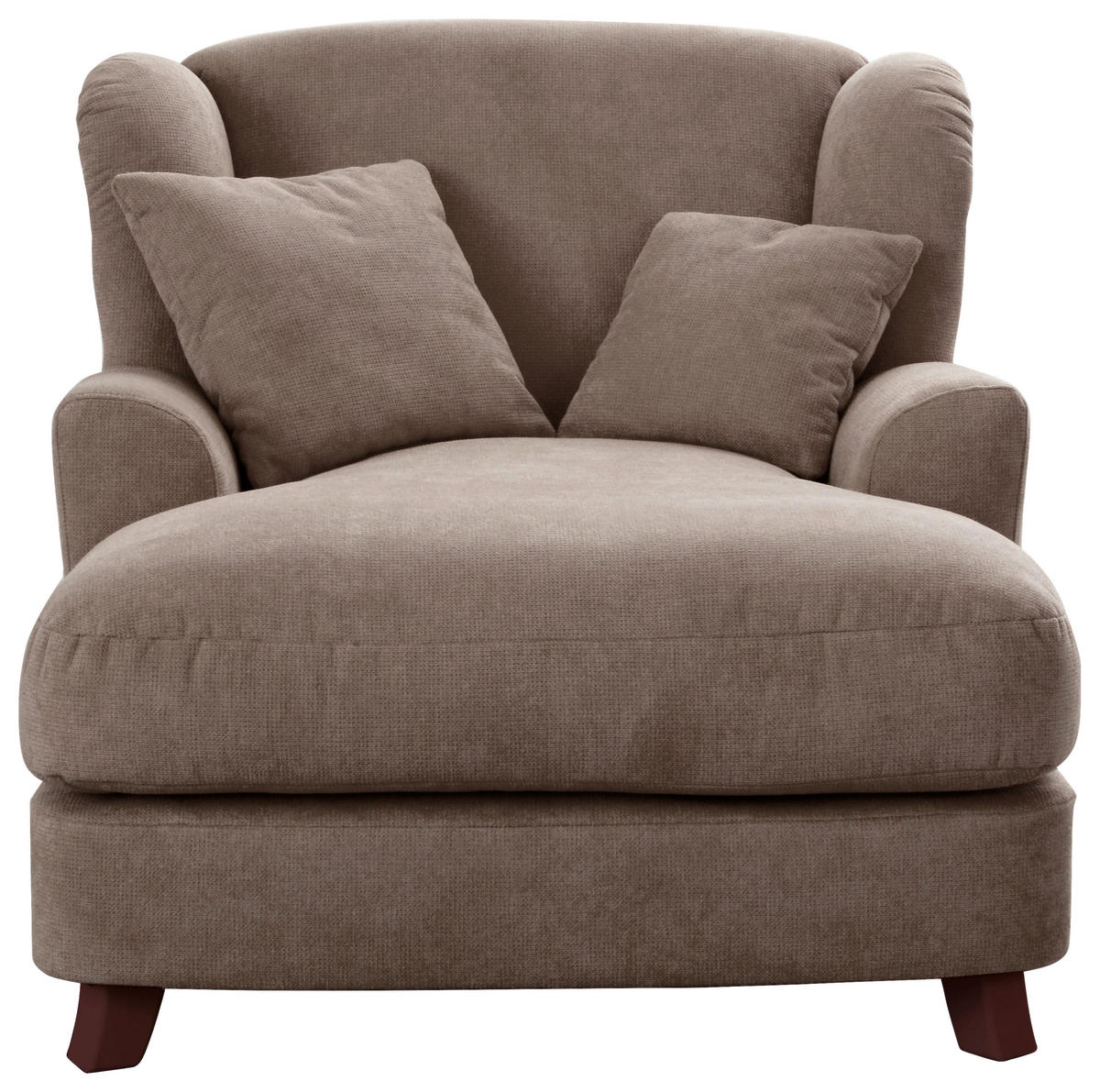 XXL-SESSEL in Taupe  - Taupe/Dunkelbraun, Modern, Holzwerkstoff/Textil (109/104/145cm) - Sit & More