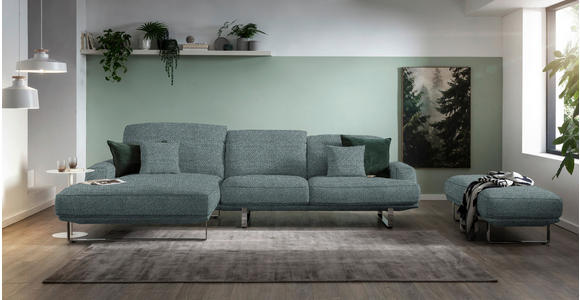 ECKSOFA in Webstoff Anthrazit  - Anthrazit, Design, Textil/Metall (184/304cm) - Dieter Knoll