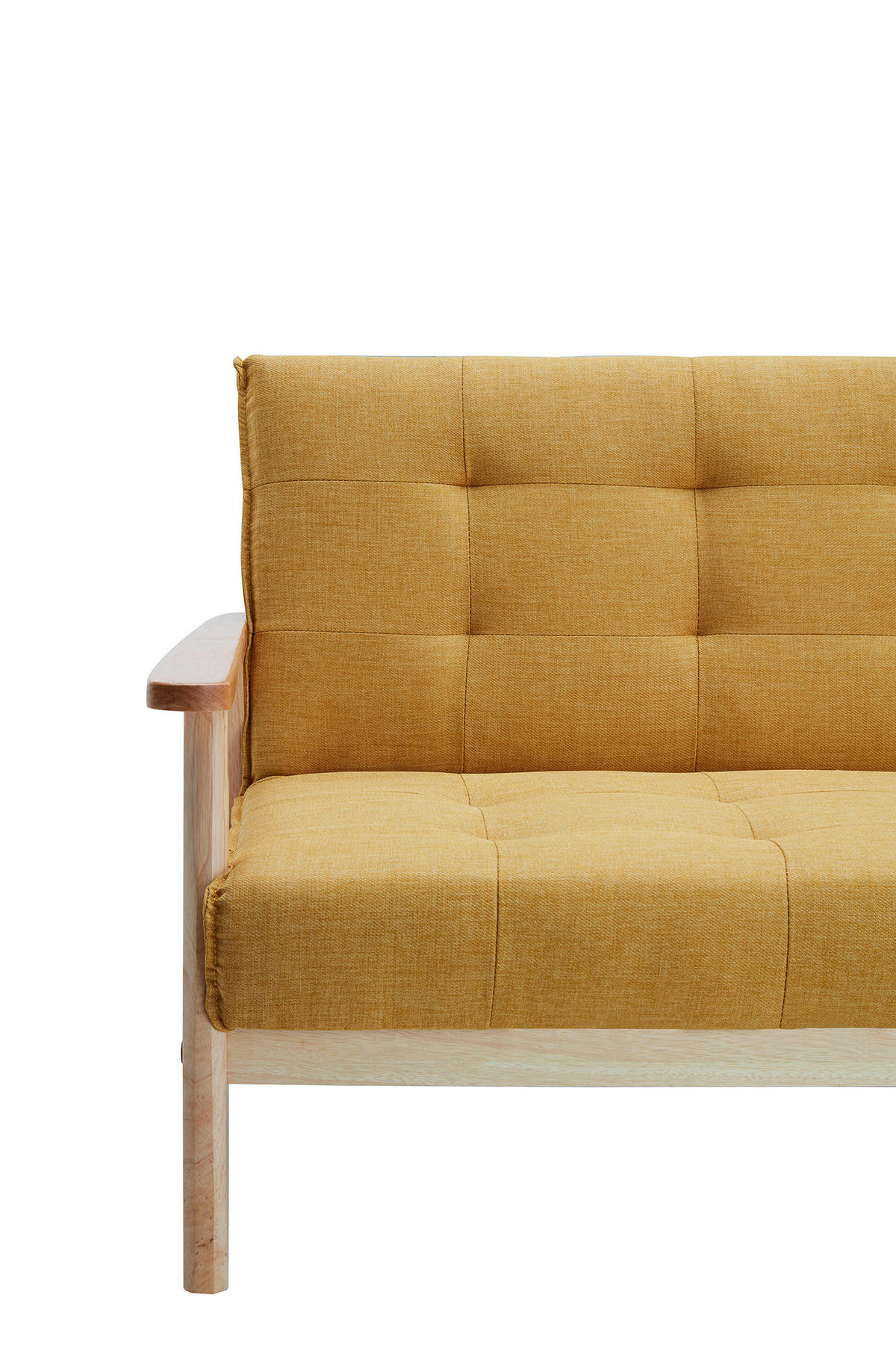SCHLAFSOFA in Struktur Naturfarben, Senfgelb  - Senfgelb/Naturfarben, MODERN, Holz/Textil (190/81/85cm) - Livetastic