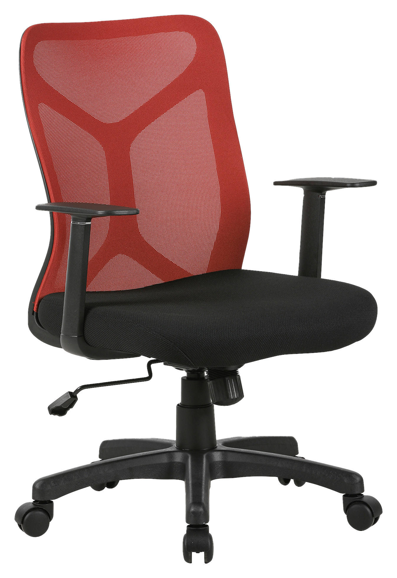 DREHSTUHL Netz Rot, Schwarz  - Rot/Schwarz, MODERN, Kunststoff/Textil (61,5/91/51,5cm) - MID.YOU