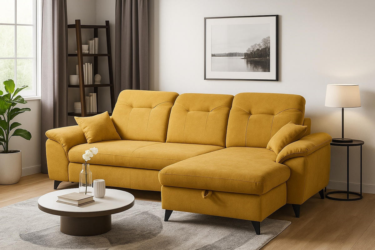SAROKKANAPÉ textil sárga  - sárga, Basics, textil (260/164cm) - Carryhome