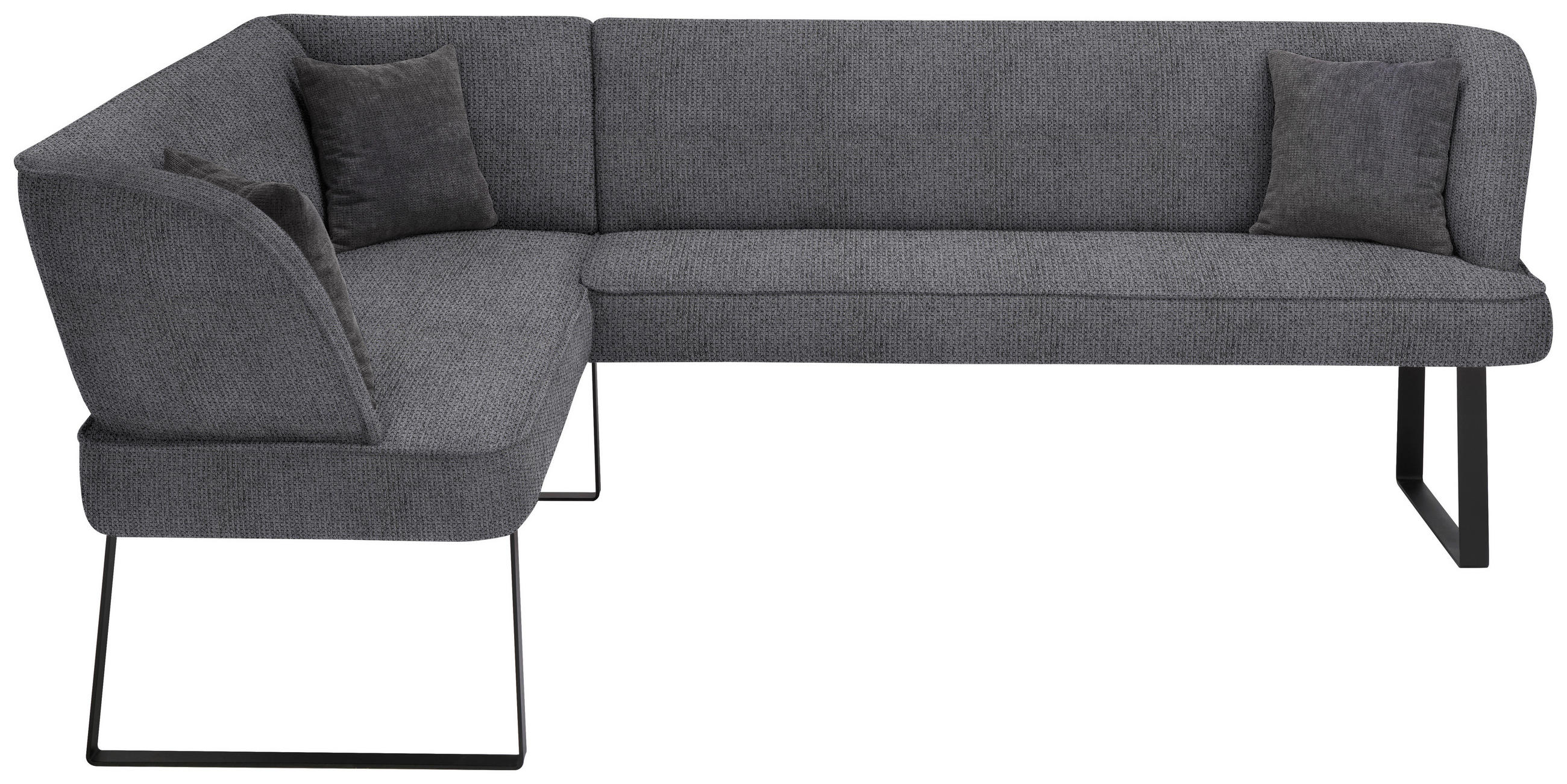 ECKBANK 189/233 cm Webstoff Anthrazit, Schwarz   - Anthrazit/Schwarz, Design, Textil/Metall (189/233cm) - Novel