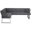ECKBANK 189/233 cm Webstoff Anthrazit, Schwarz   - Anthrazit/Schwarz, Design, Textil/Metall (189/233cm) - Novel