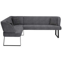ECKBANK 189/233 cm Webstoff Schwarz, Anthrazit   - Anthrazit/Schwarz, Design, Textil/Metall (189/233cm) - Novel