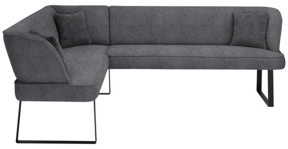 ECKBANK 189/233 cm in Schwarz, Anthrazit - Anthrazit/Schwarz, Design, Textil/Metall (189/233cm) - Novel