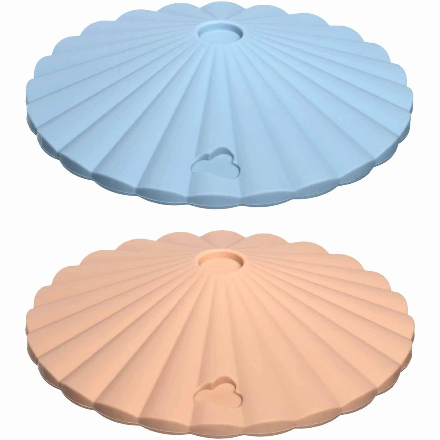 SILIKONOVÁ POKLICE  - světle modrá/meruňková, Basics, plast (10cm)