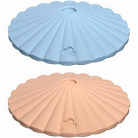 SILIKONOVÁ POKLICE  - světle modrá/meruňková, Basics, plast (10cm)