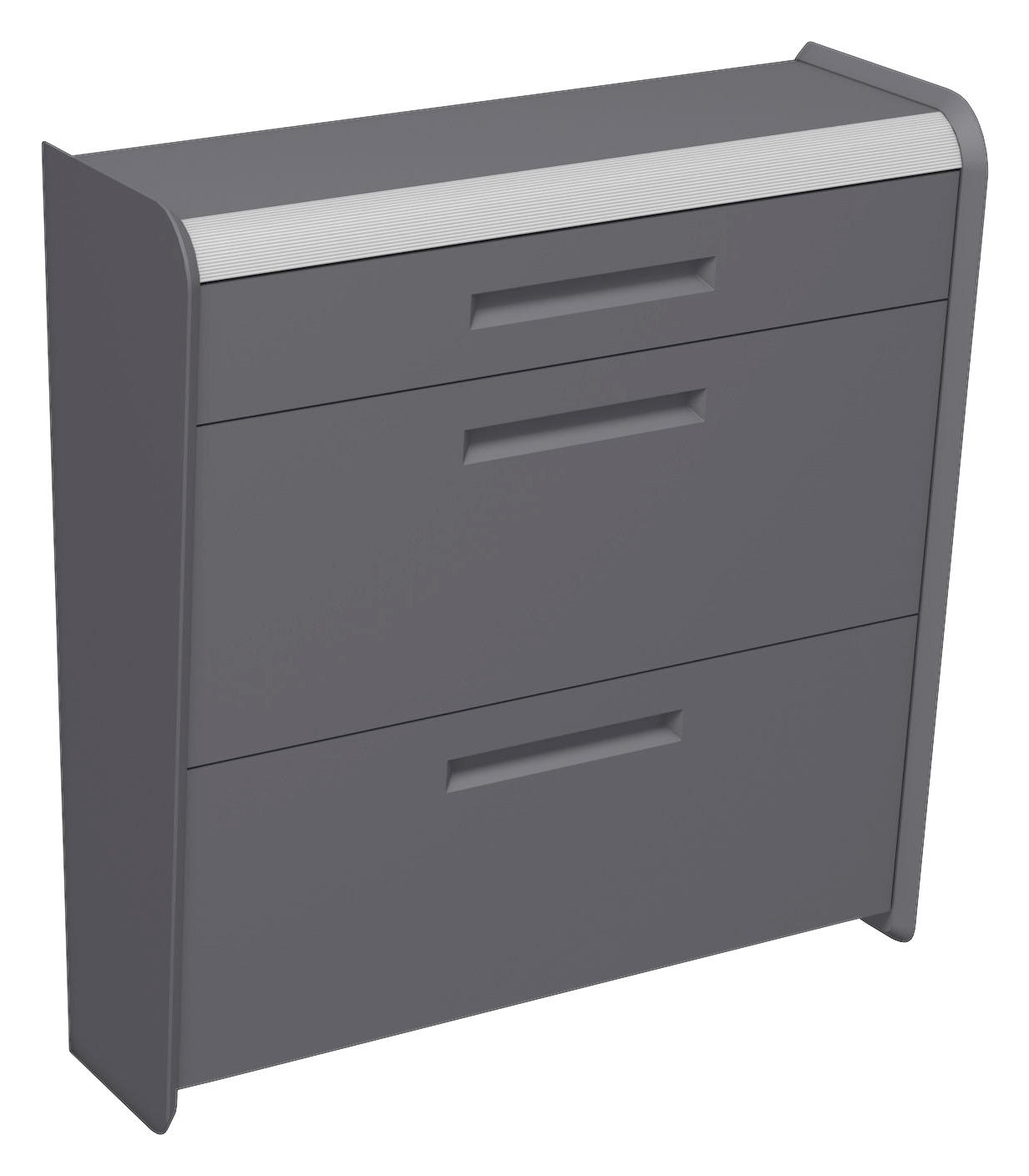 SCHUHSCHRANK Anthrazit, Alufarben - Anthrazit/Alufarben, Design, Holzwerkstoff/Metall (97/105/36cm) - Dieter Knoll