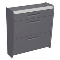 SCHUHSCHRANK Anthrazit, Alufarben  - Anthrazit/Alufarben, Design, Holzwerkstoff/Metall (97/105/36cm) - Dieter Knoll