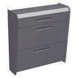 SCHUHSCHRANK Anthrazit, Alufarben  - Anthrazit/Alufarben, Design, Holzwerkstoff/Metall (97/105/36cm) - Dieter Knoll