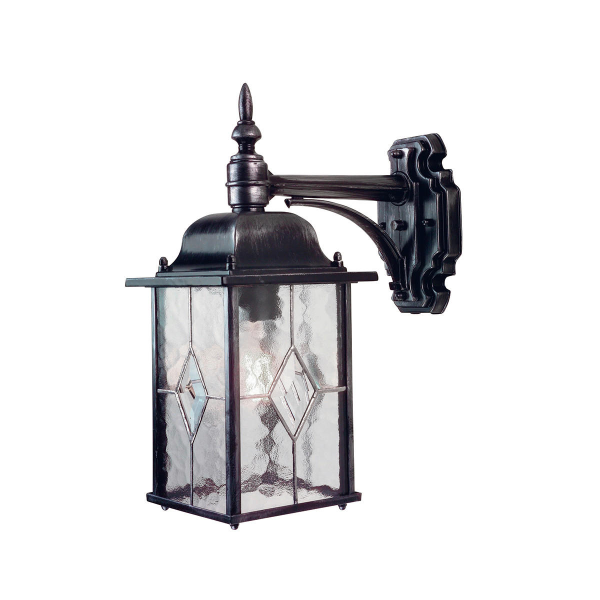 AUSSENWANDLEUCHTE - Silberfarben/Schwarz, Konventionell, Glas/Metall (15.9/37/28.6cm) - Elstead Lighting