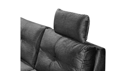 WOHNLANDSCHAFT in Mikrovelours Schwarz - Schwarz, KONVENTIONELL, Kunststoff/Textil (217/334/127cm) - Carryhome