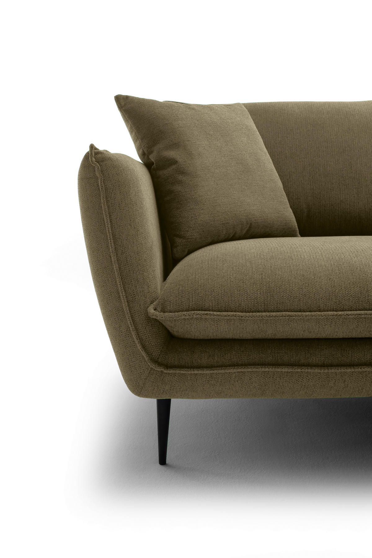 ECKSOFA Grün Webstoff  - Schwarz/Grün, KONVENTIONELL, Textil/Metall (304/196cm) - Hom`in