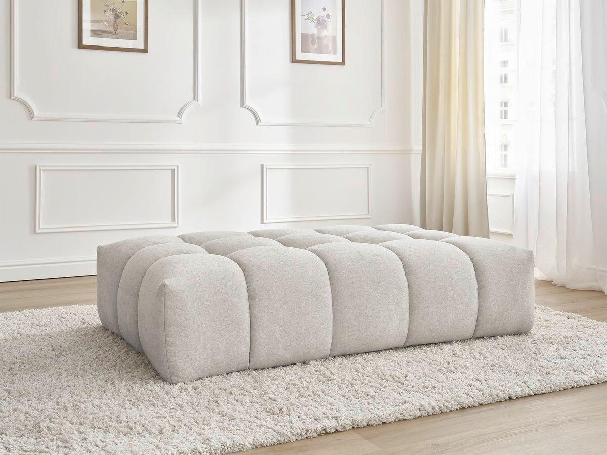 HOCKER EVEREST Struktur Beige  - Beige/Schwarz, MODERN, Kunststoff/Textil (166/100/40cm)