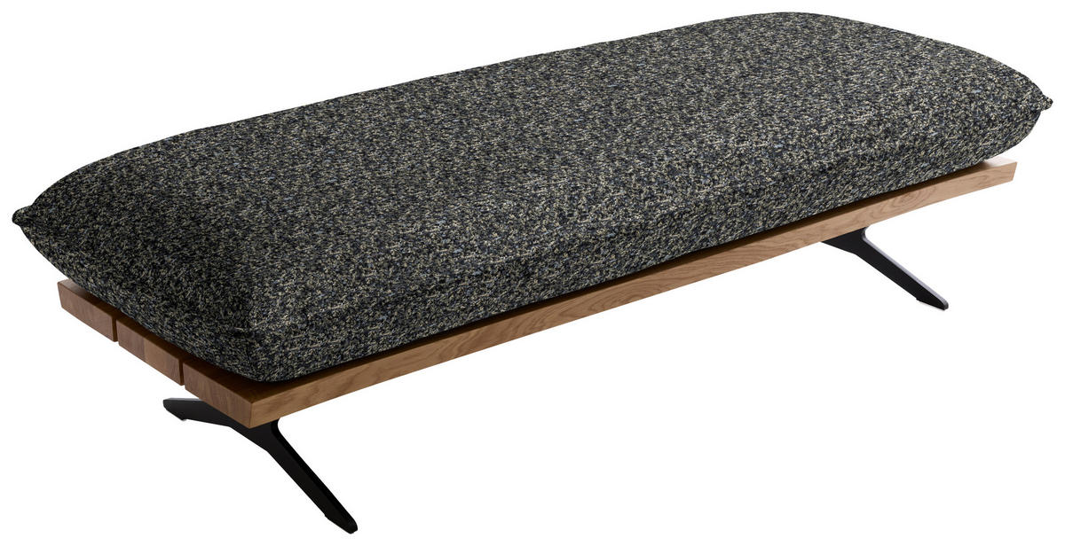 ECKSOFA Chenille, Flachgewebe Wildeiche, Blaugrau  - Wildeiche/Blaugrau, Design, Holz/Textil (161/284cm) - Koinor