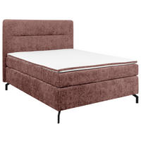 BOXSPRINGBETT 140/200 cm  in Weinrot  - Weinrot/Schwarz, Design, Textil/Metall (140/200cm) - Esposa