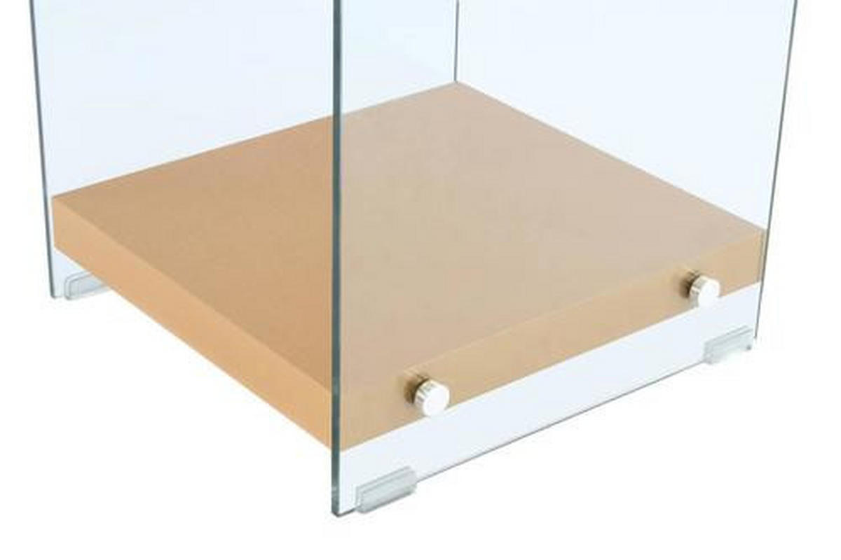 SIDOBORD i glas, trämaterial 35/35/45 cm  - klar/guldfärgad, Basics, trämaterial/glas (35/35/45cm) - Kayoom