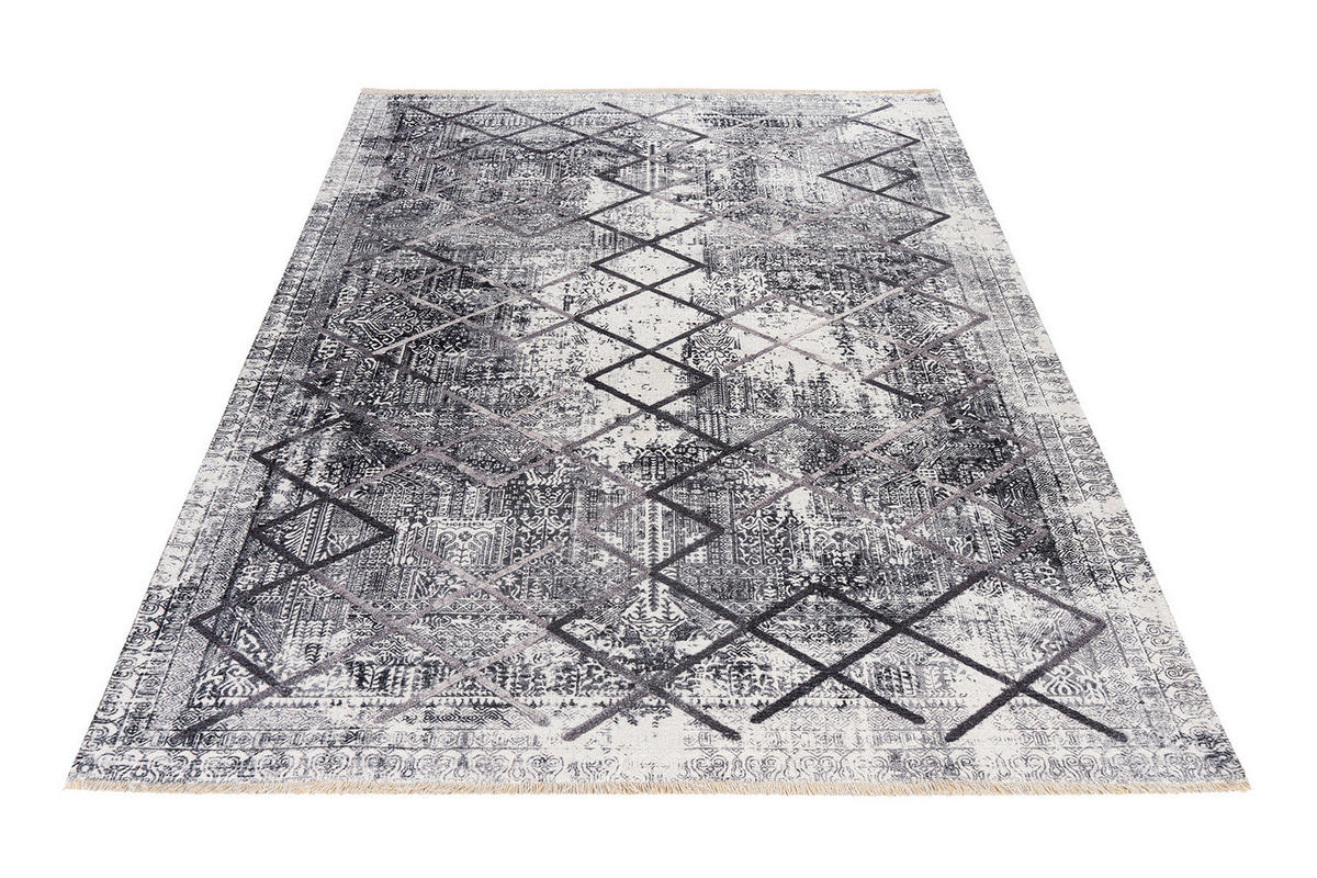 COVOR CU ȚESĂTURĂ PLATĂ My Valencia  - gri, Design, textil (75/150cm) - Novel