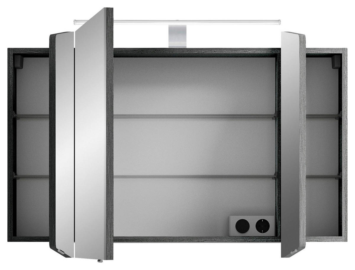 SPIEGELSCHRANK 100/67/17 cm  - Chromfarben/Graphitfarben, KONVENTIONELL, Glas/Holzwerkstoff (100/67/17cm) - Pelipal