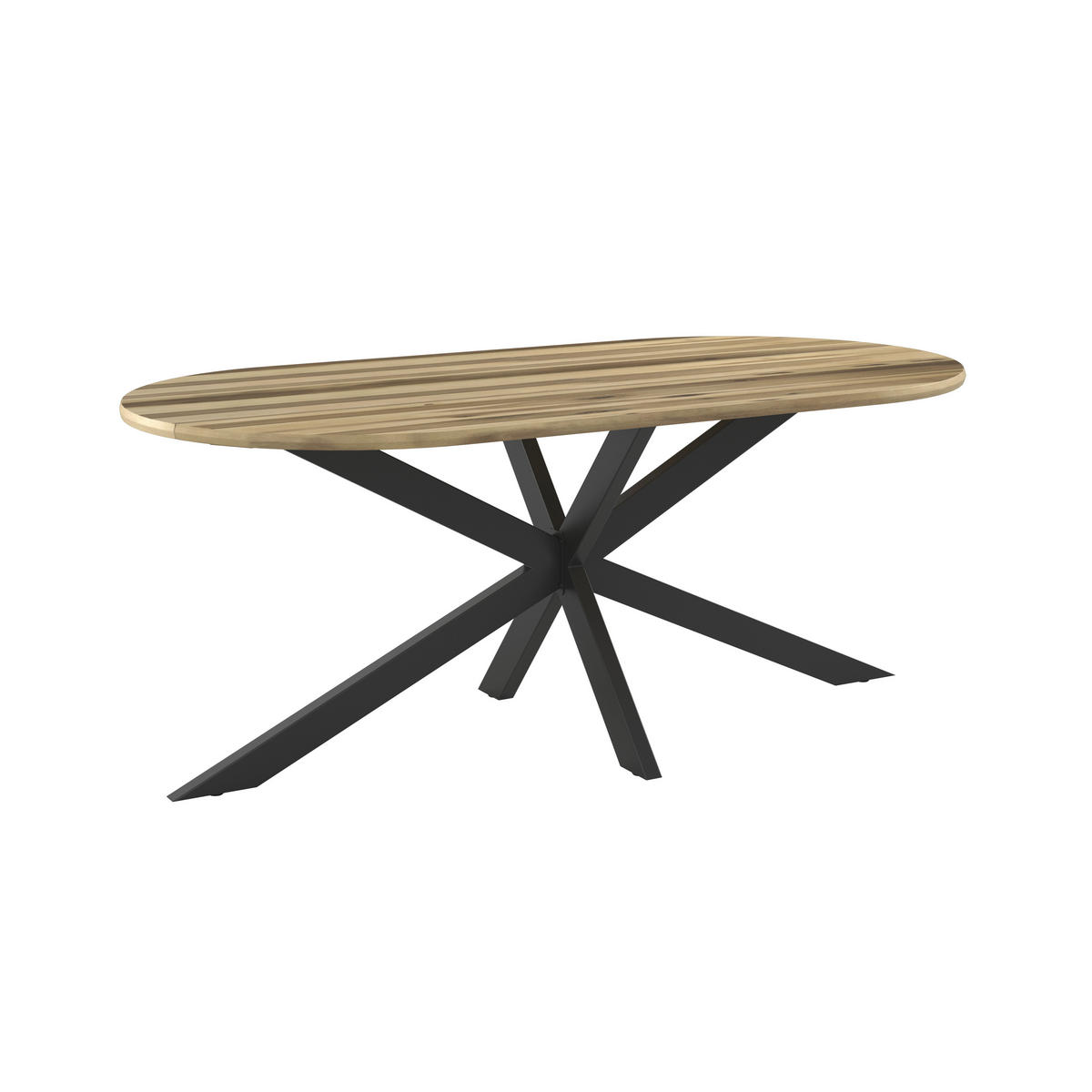 GARTENTISCH Holz, Metall oval  - Akaziefarben, MODERN, Holz/Metall (200/76/100cm) - Ambia Garden