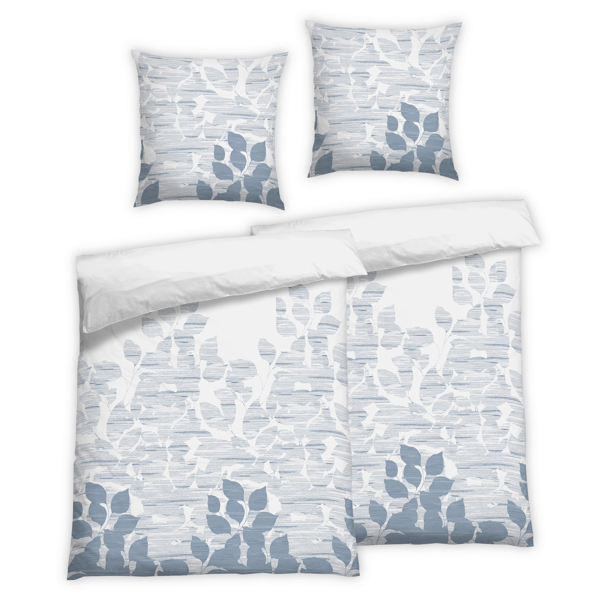 Bettwäsche 2er Set 4-teilig Flanell 135/200 cm  - Dunkelblau, Design, Textil (135/200cm) - Florella