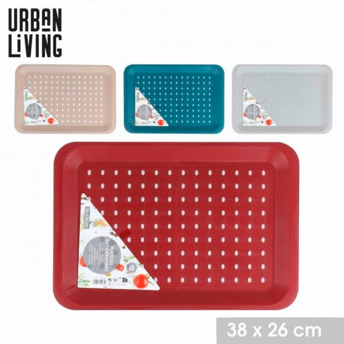 POSLUŽAVNIK ZA SERVIRANJE   38/26/2 cm          URBAN LIVING  - boje hrđe/svijetlo smeđa, Basics, plastika (38/26/2cm)