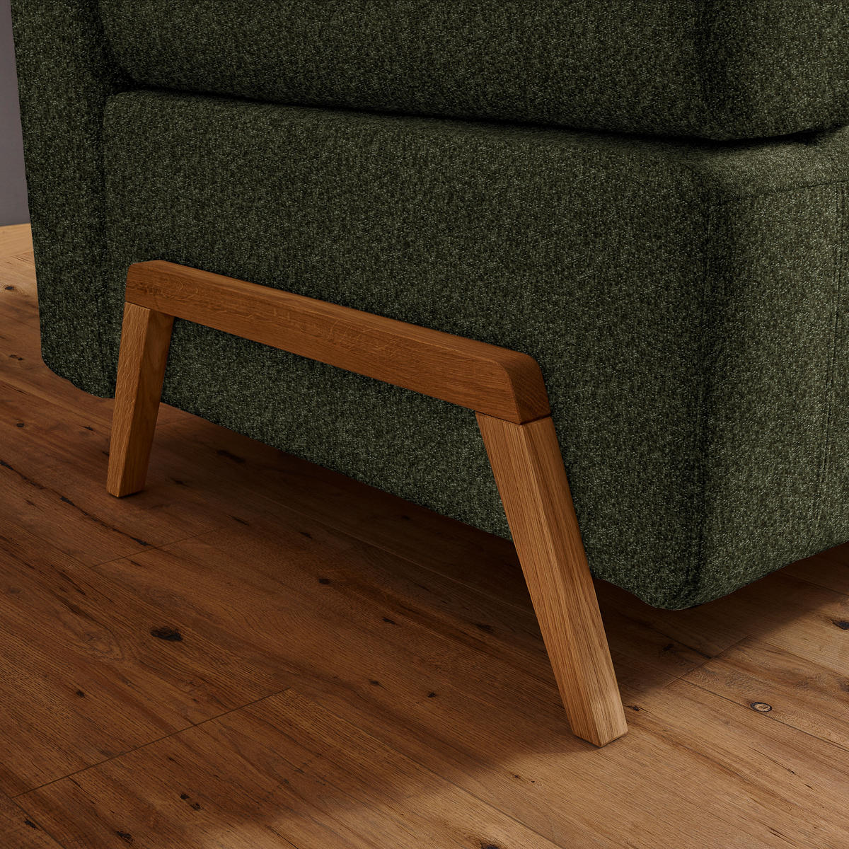 SCHLAFSOFA in Textil Olivgrün  - Naturfarben/Olivgrün, Design, Holz/Textil (211/88/102cm) - Niels Andersson