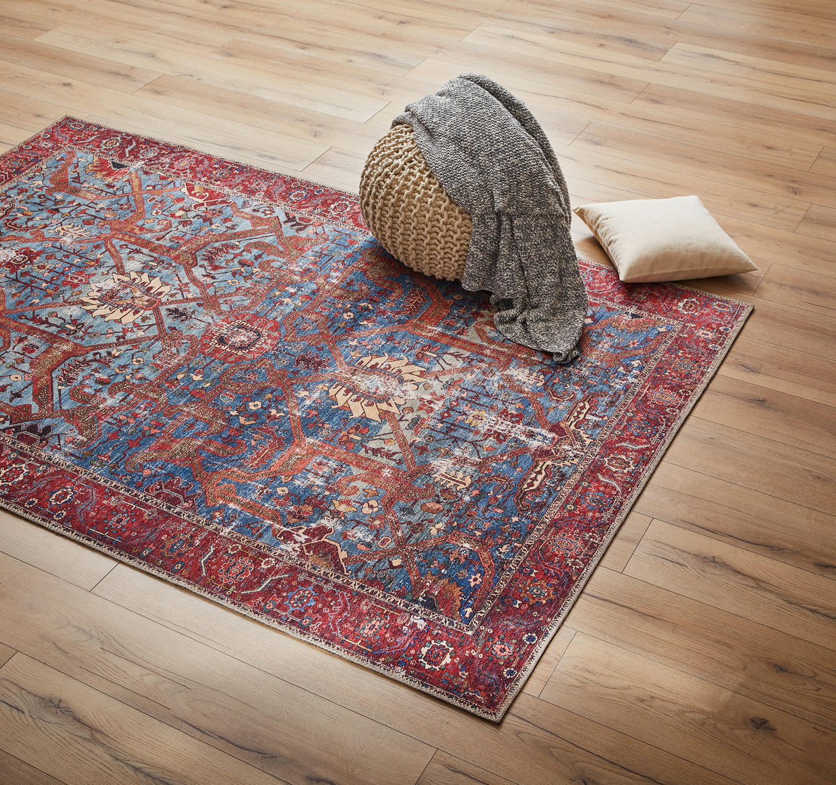 VINTAGE-TEPPICH 160/230 cm Azeri Antique Blau, Rot  - Blau/Rot, LIFESTYLE, Textil (160/230cm) - Novel