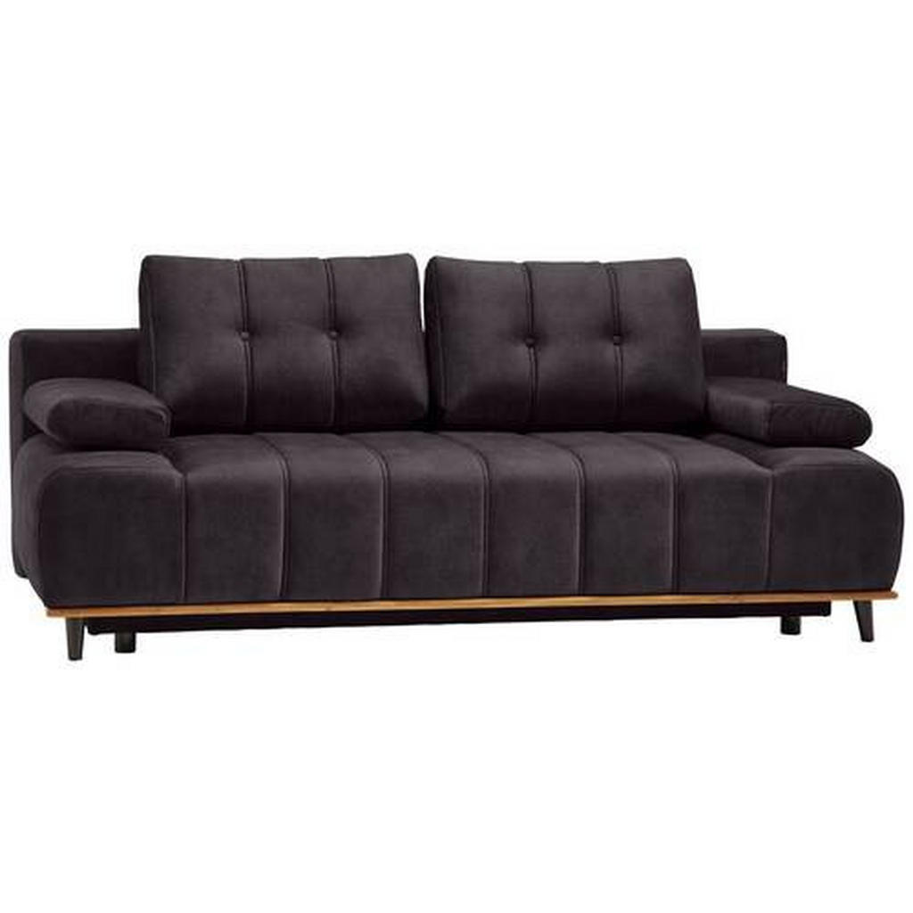Thumbnail - Novel Schlafsofa Clive, Graphit, Textil, Eiche, 2-Sitzer, 206x77-87x102 cm, Made in EU, FSC Mix, Stoffauswahl, Rücken ec...