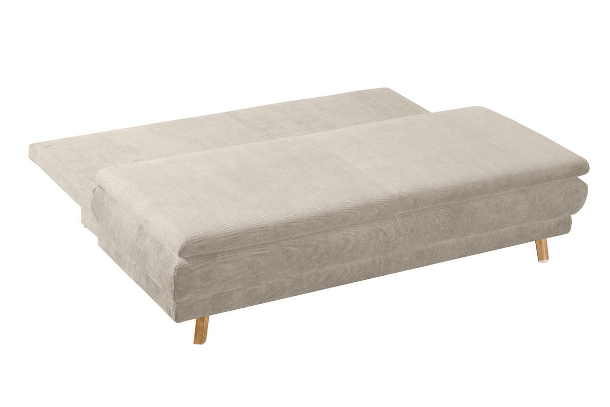 SCHLAFSOFA in Feincord Beige  - Beige/Eiche Artisan, Konventionell, Holz/Textil (198/89/96cm) - Niels Andersson