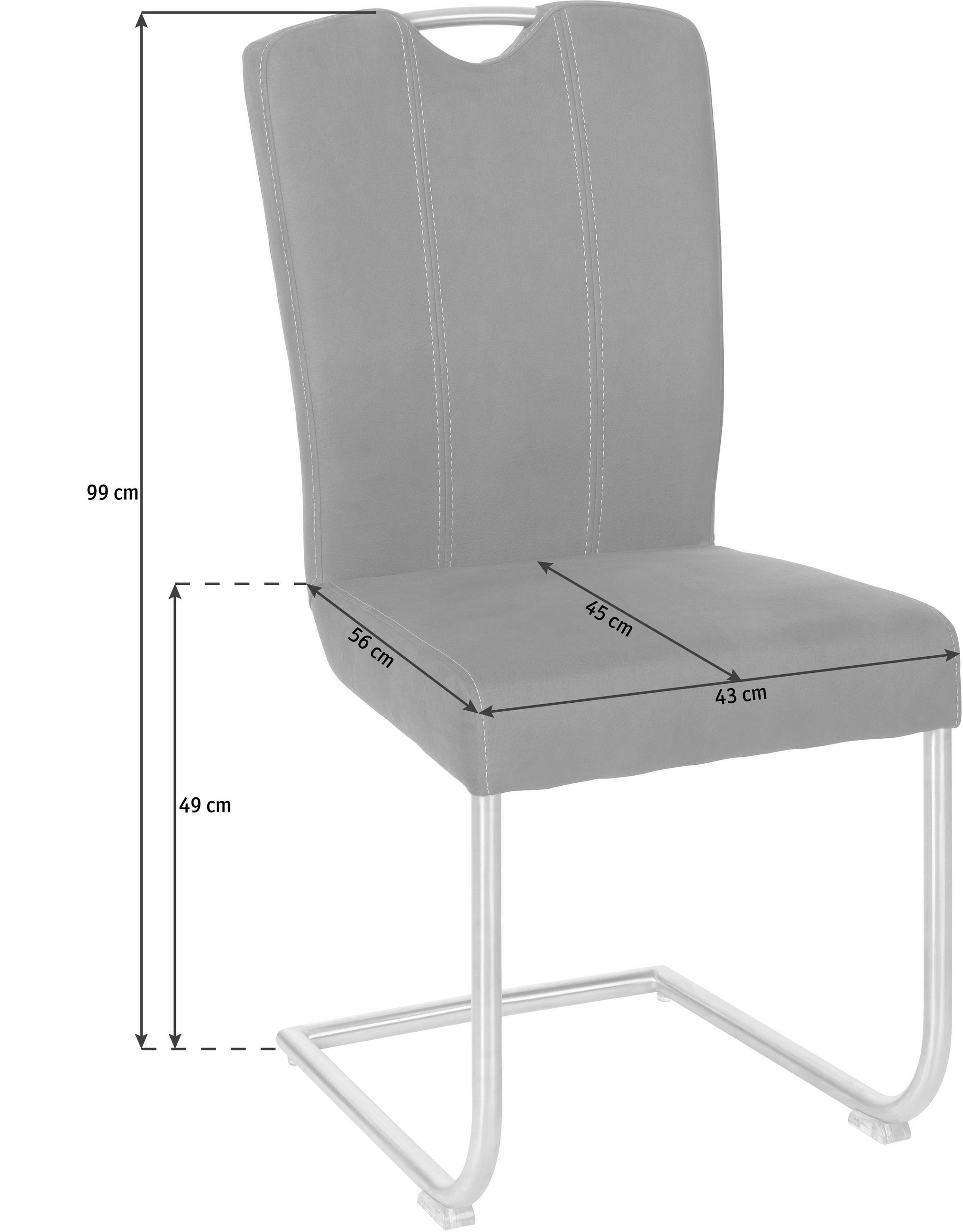 SCHWINGSTUHL  in Edelstahl Mikrofaser  - Edelstahlfarben/Braun, Konventionell, Textil/Metall (43/99/56cm) - Valdera