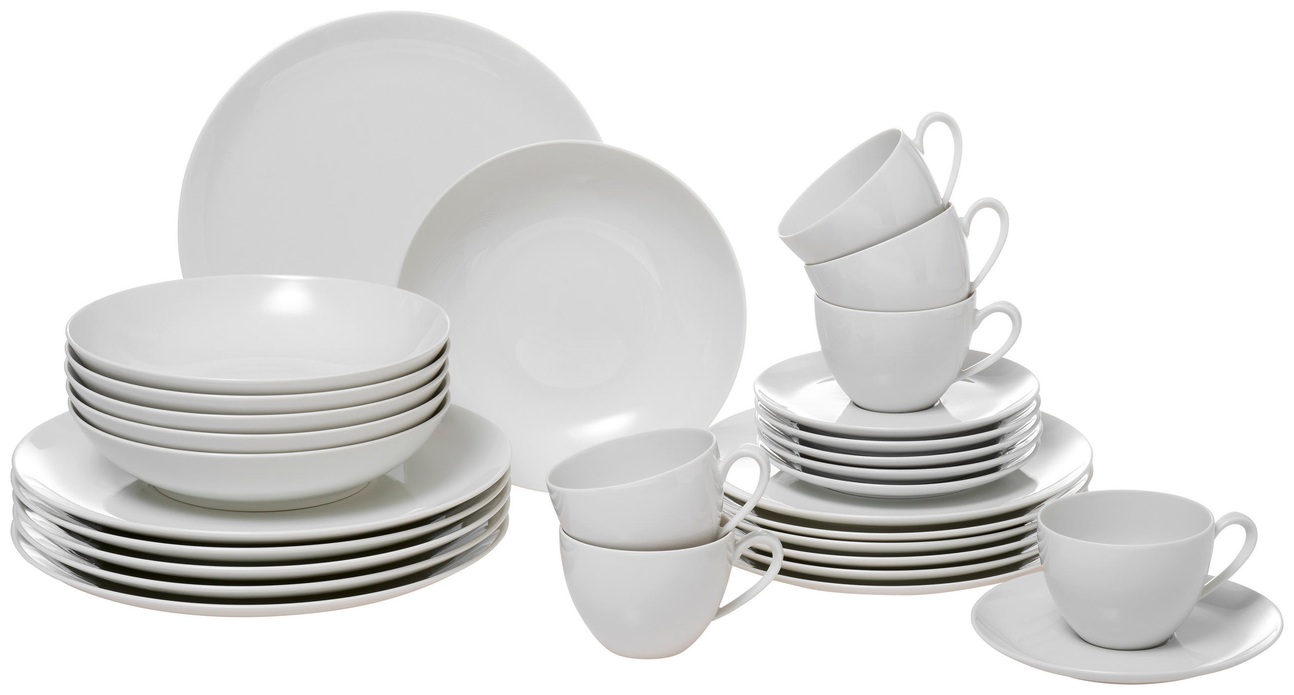 KOMBISERVICE Savona uni 30-teilig  - Perlmutt, KONVENTIONELL, Keramik (36,5/31,2/36,9cm) - Seltmann Weiden