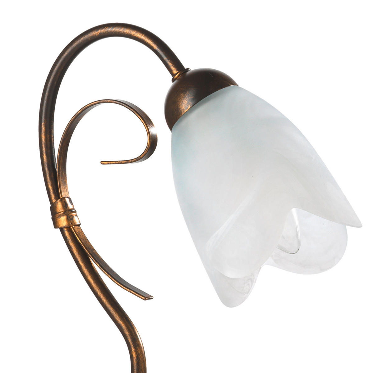 TISCHLEUCHTE 25/35 cm   - Braun/Weiß, KONVENTIONELL, Glas/Kunststoff (25/35cm)