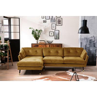 ECKSOFA Eckteil  JAPAN-REC.2S Senfgelb Samt  - Senfgelb, MODERN, Holz/Textil (269/155cm) - MID.YOU