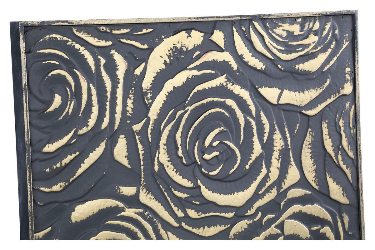WANDPANEEL Schwarz, Goldfarben  - Goldfarben/Schwarz, Trend, Holzwerkstoff (90/90/4cm) - Ambia Home