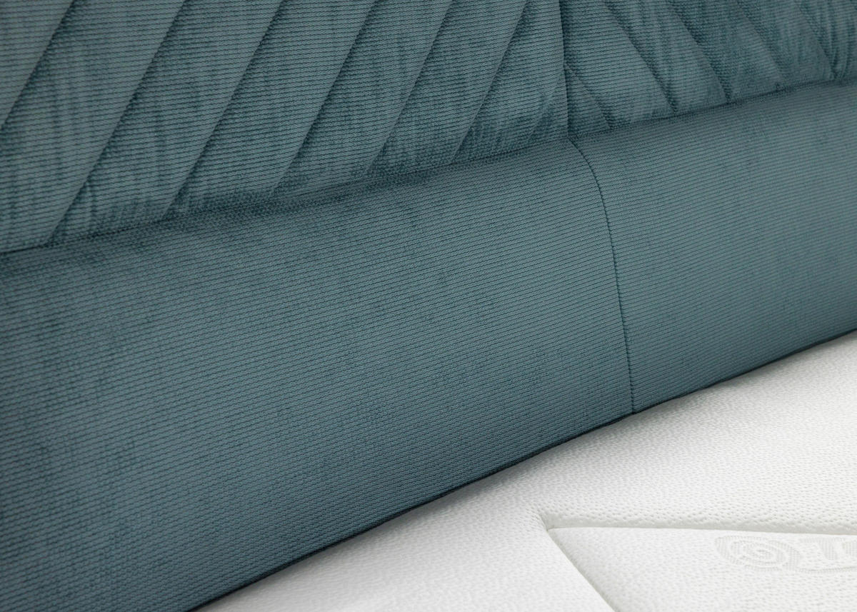 BOXSPRINGBETT 160/200 cm  in Petrol  - Petrol/Schwarz, Design, Textil/Metall (160/200cm) - Esposa
