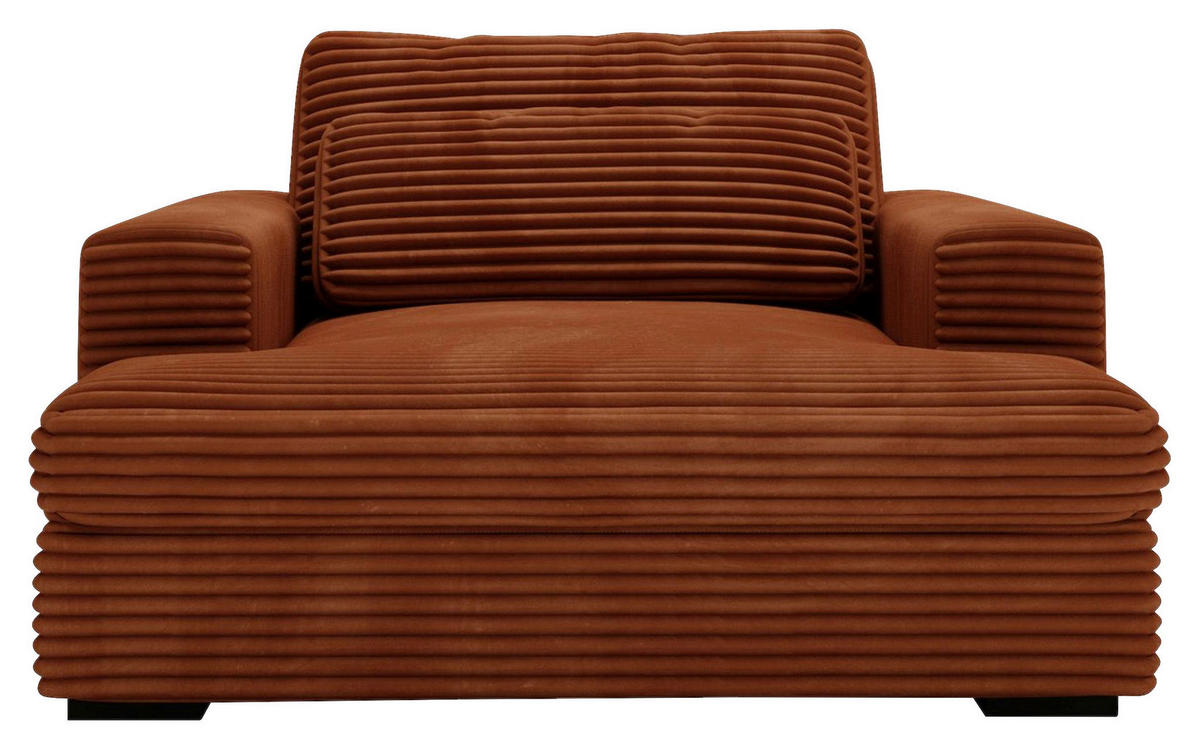 XXL-SESSEL - Rostfarben/Schwarz, MODERN, Kunststoff/Textil (122/80/159cm) - Lomoco