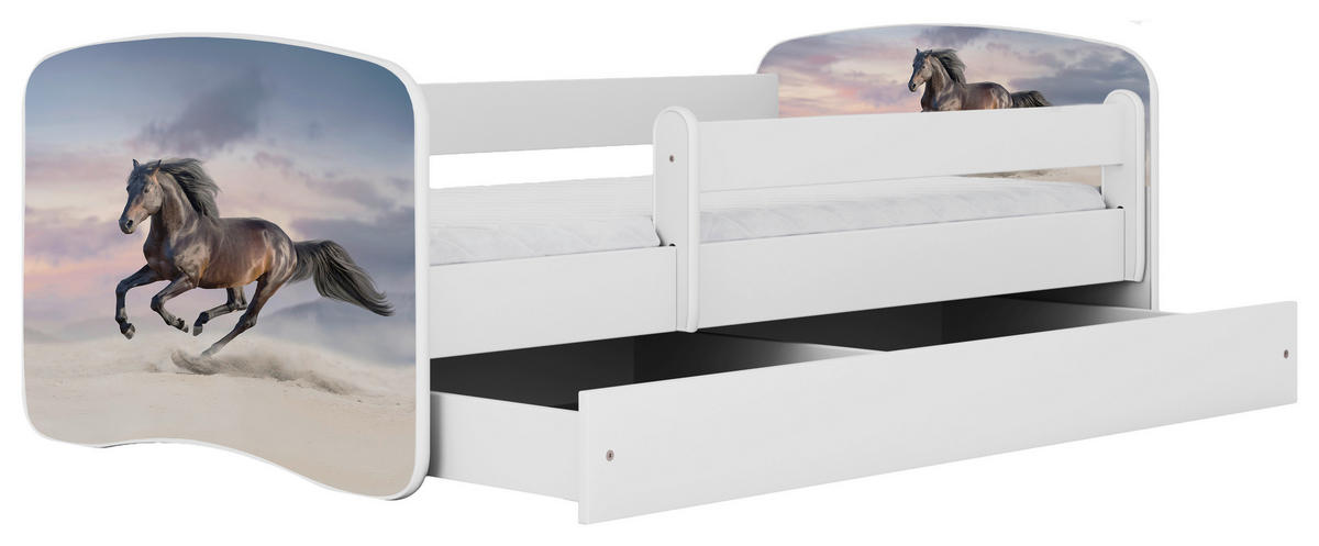 KINDER-/JUNIORBETT - Birkefarben/Weiß, MODERN, Holz/Holzwerkstoff (80/160cm) - MID.YOU